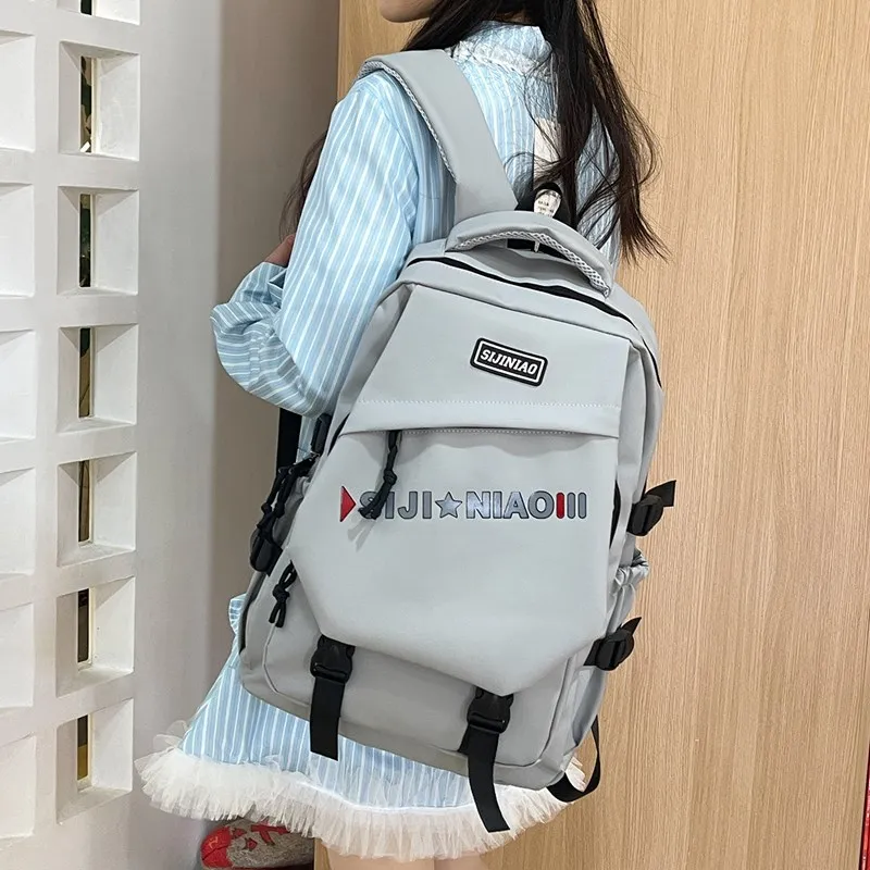 AIBAG Oxford Backpack Unisex Gray/Black/Red/Green/Blue/White-26