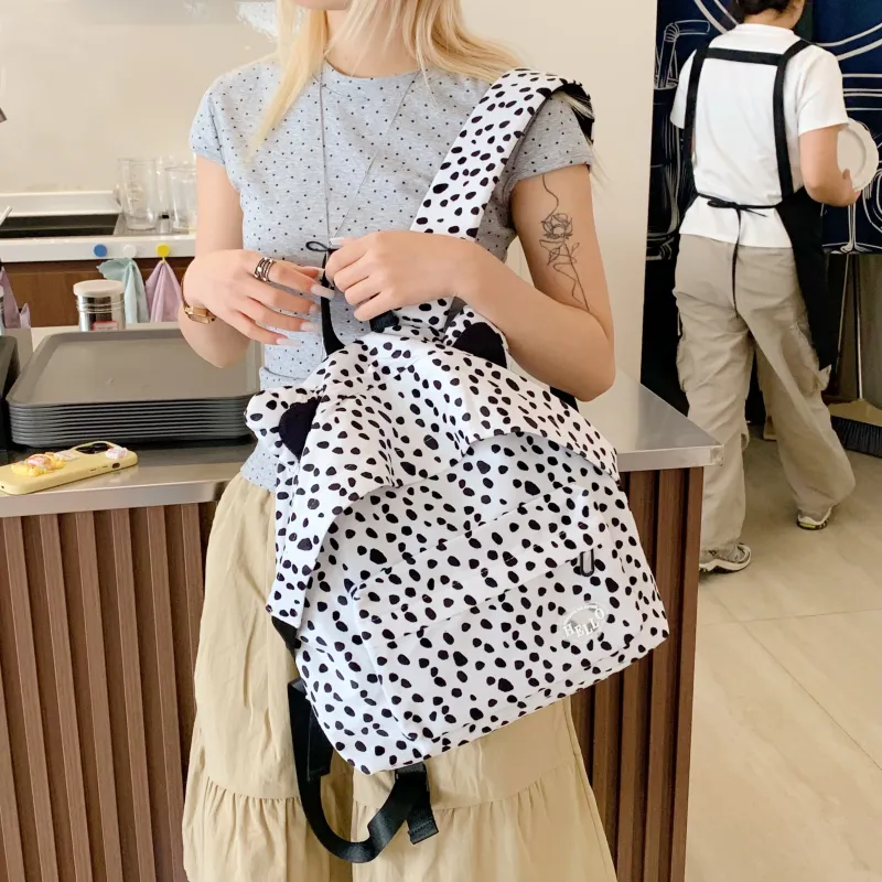 AIBAG Corduroy Backpack Regular Unisex White/Black-7