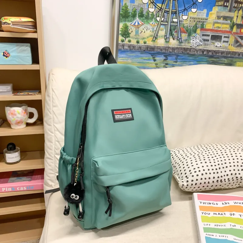 AIBAG Nylon Backpack Unisex Pink/Blue/Green/Black/Gray/White-15