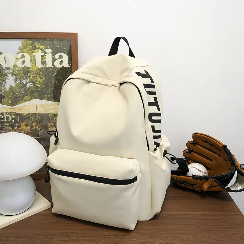 AIBAG Nylon Backpack Unisex White/Black/Blue/Pink-5