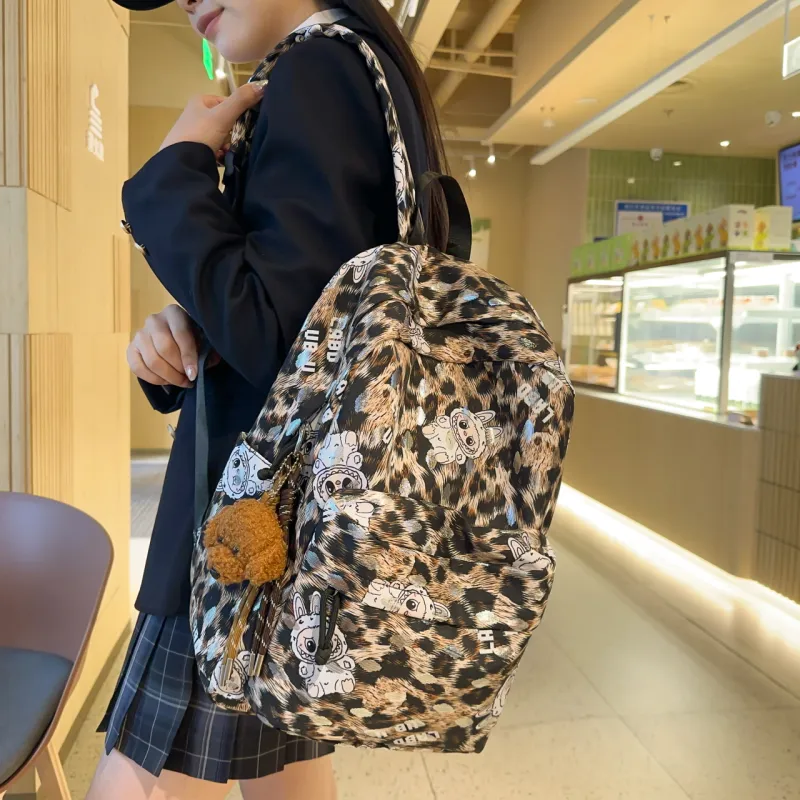 AIBAG Printed And Gold Stamped Fabric Backpack Unisex Multicolor-7