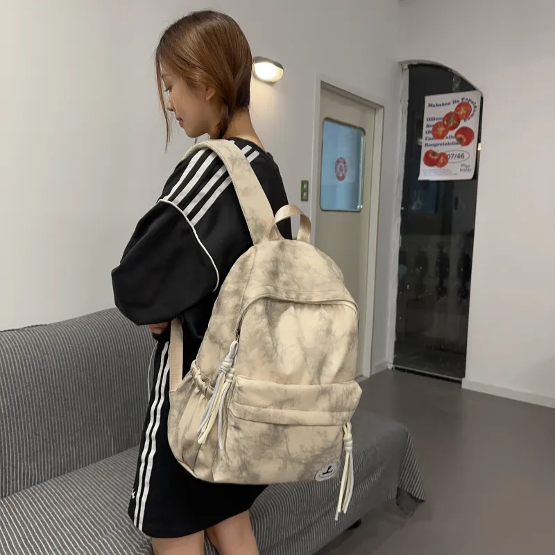 AIBAG Nylon Backpack Unisex Black/Pink/Red/Khaki/Green-17