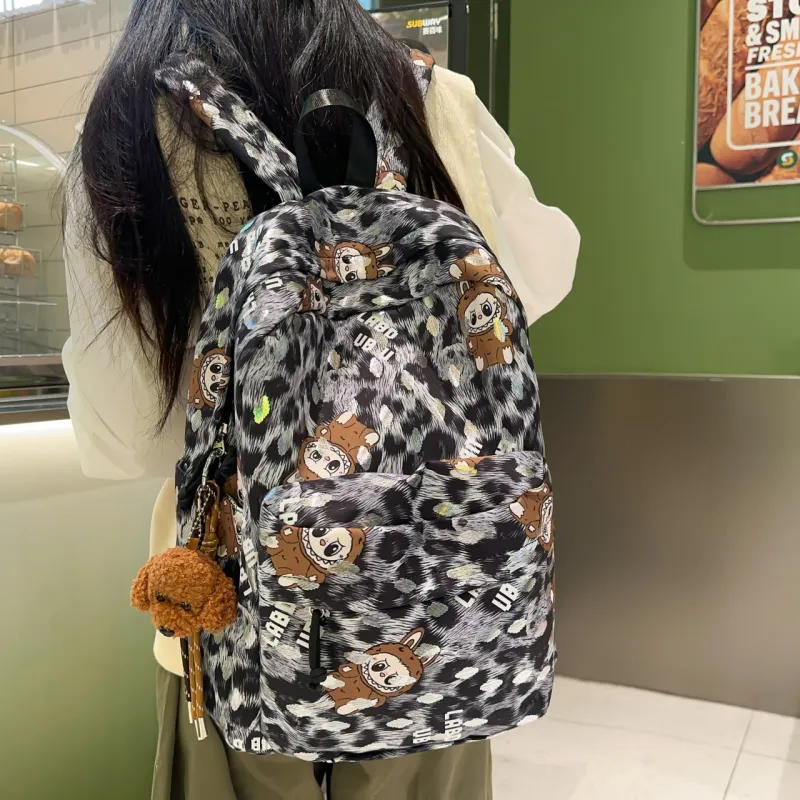AIBAG Printed And Gold Stamped Fabric Backpack Unisex Multicolor-2