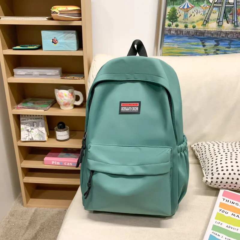 AIBAG Nylon Backpack Unisex Pink/Blue/Green/Black/Gray/White-16