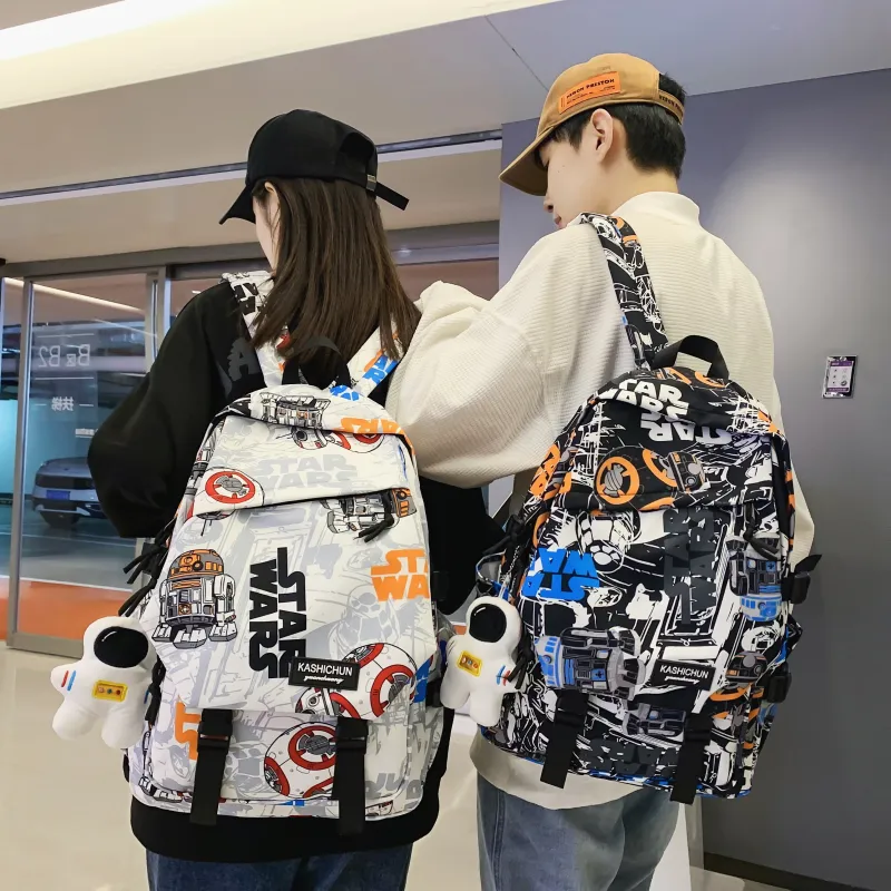 AIBAG Nylon Backpack Unisex White Orange/White Blue/White Gray/Black Blue/Black Gray-14