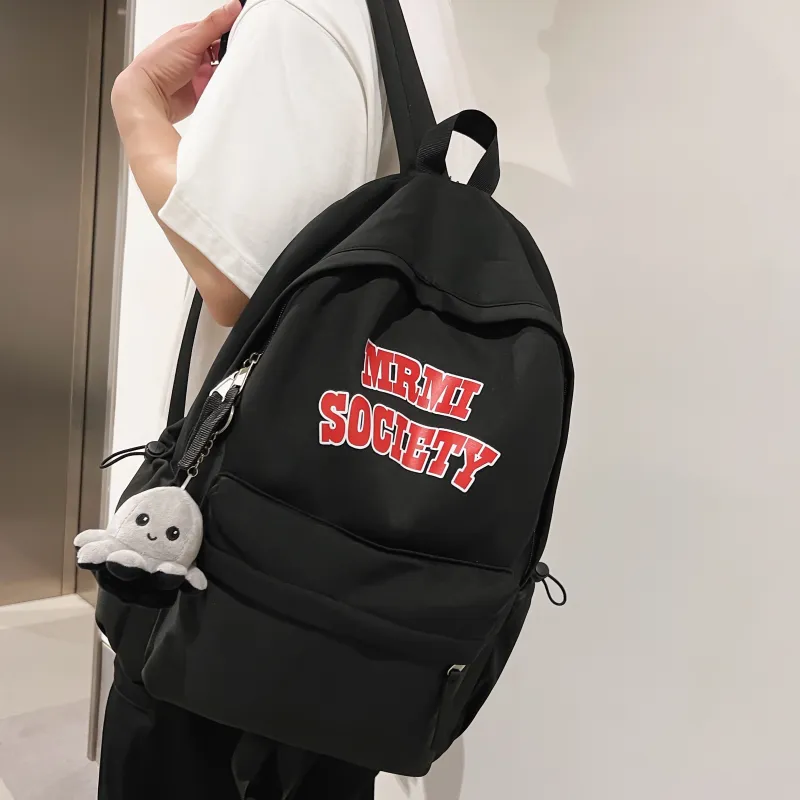 AIBAG Nylon Backpack Unisex Ecru/Black/Burgundy/Light Blue-11