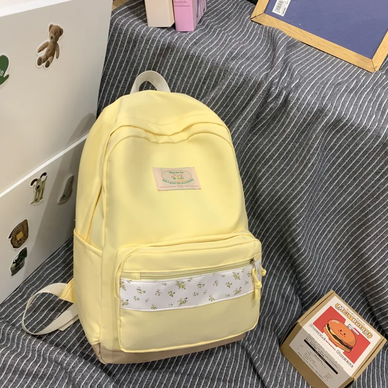 AIBAG Nylon Backpack Women's Black/Pink/Yellow/Green/Blue-14