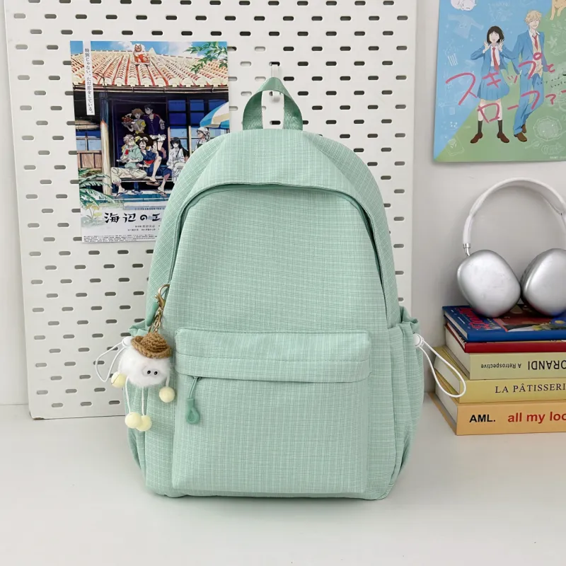 AIBAG Nylon Backpack Unisex White/Black/Pink/Green/Blue-18