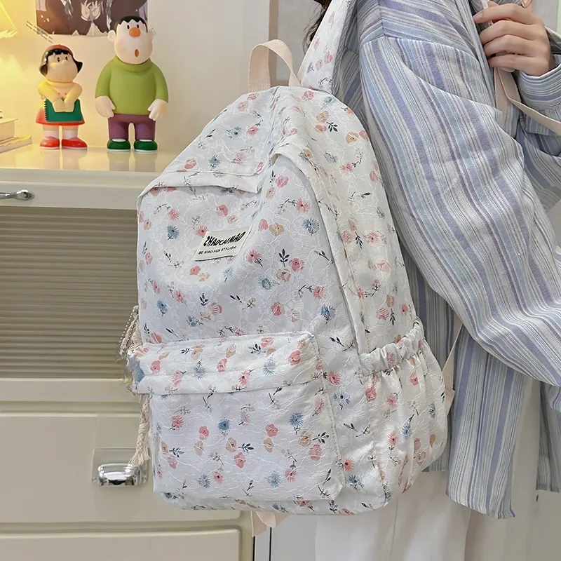 AIBAG Polyester Backpack Unisex White/Gray/Black-4