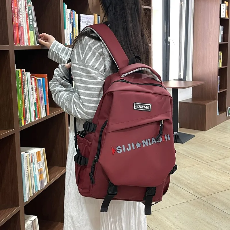 AIBAG Oxford Backpack Unisex Gray/Black/Red/Green/Blue/White-13
