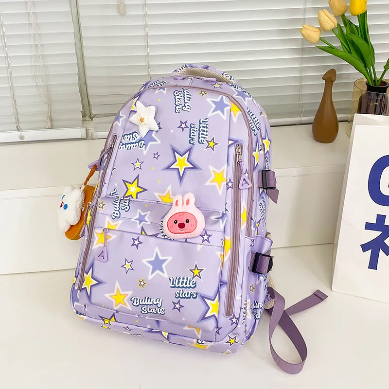 AIBAG Nylon Backpack Unisex White/black/pink/purple/blue-20