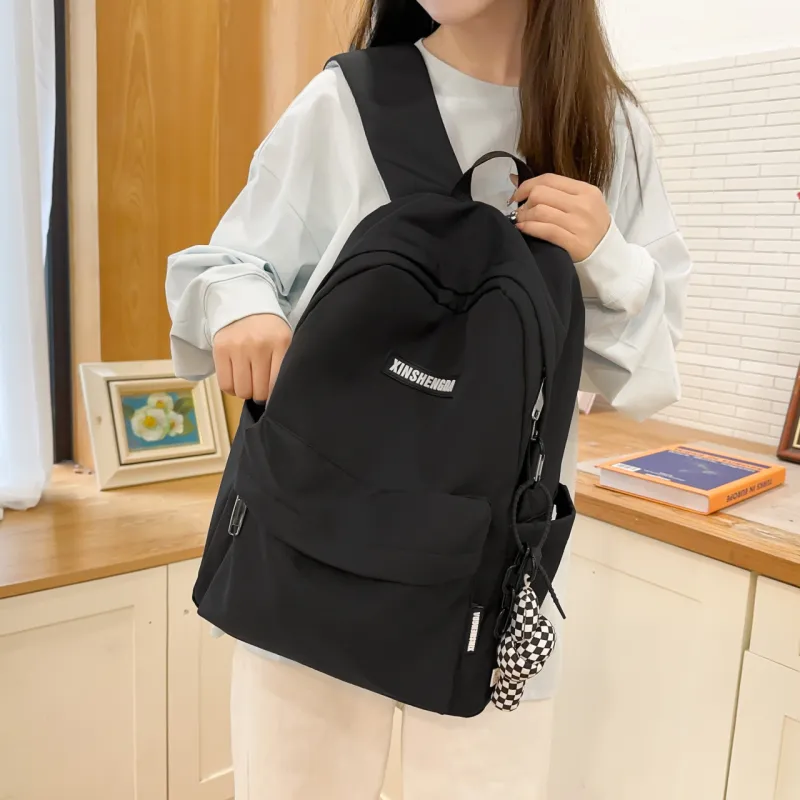 AIBAG Nylon Backpack Unisex White/Black/Red/Khaki/Blue-12