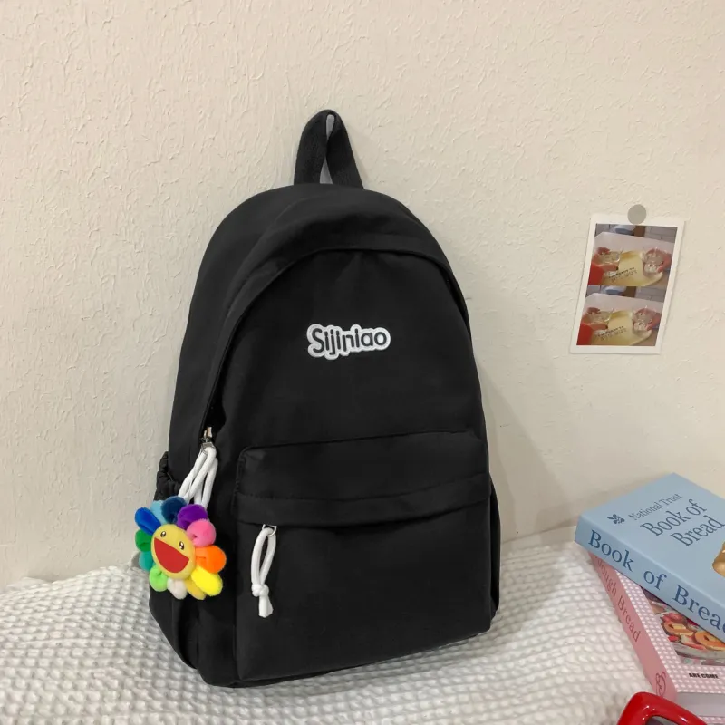 AIBAG Nylon Backpack Unisex White/Black/Blue/Pink-8