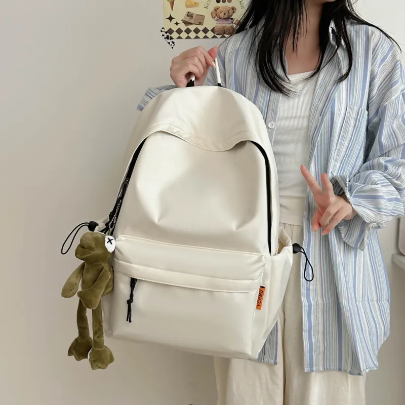 AIBAG Nylon Backpack Unisex White/Gray/Black/Red-3