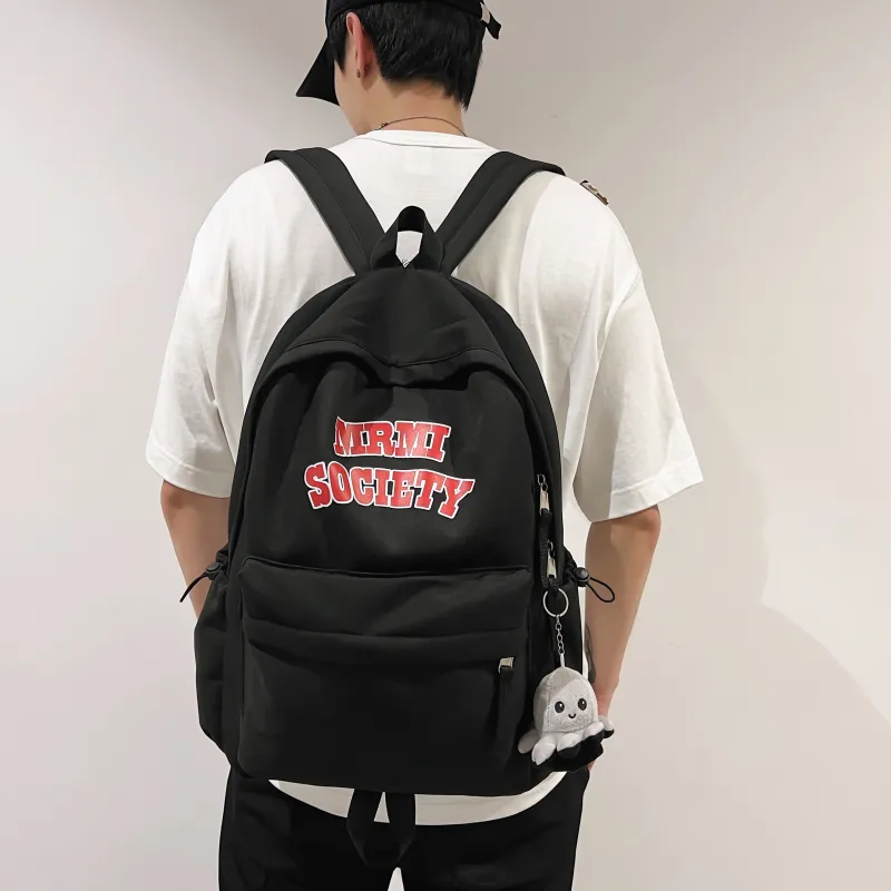 AIBAG Nylon Backpack Unisex Ecru/Black/Burgundy/Light Blue-10