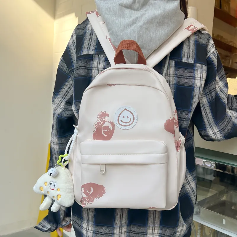 AIBAG Nylon Fabric Backpack Women's Grey/Pink/Blue/Brown-14
