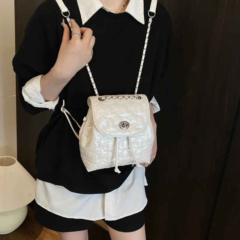 AIBAG PU Backpack Regular Women's White/Black/Purple/Yellow/Pink-2