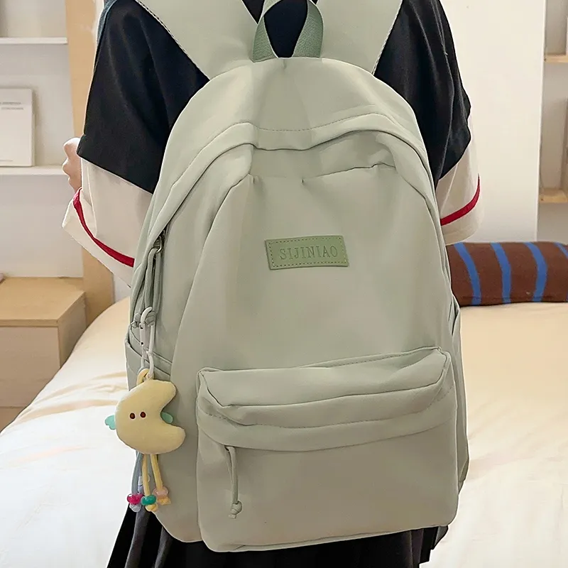 AIBAG Nylon Backpack Unisex Ecru/Green/Purple/Blue/Black-8