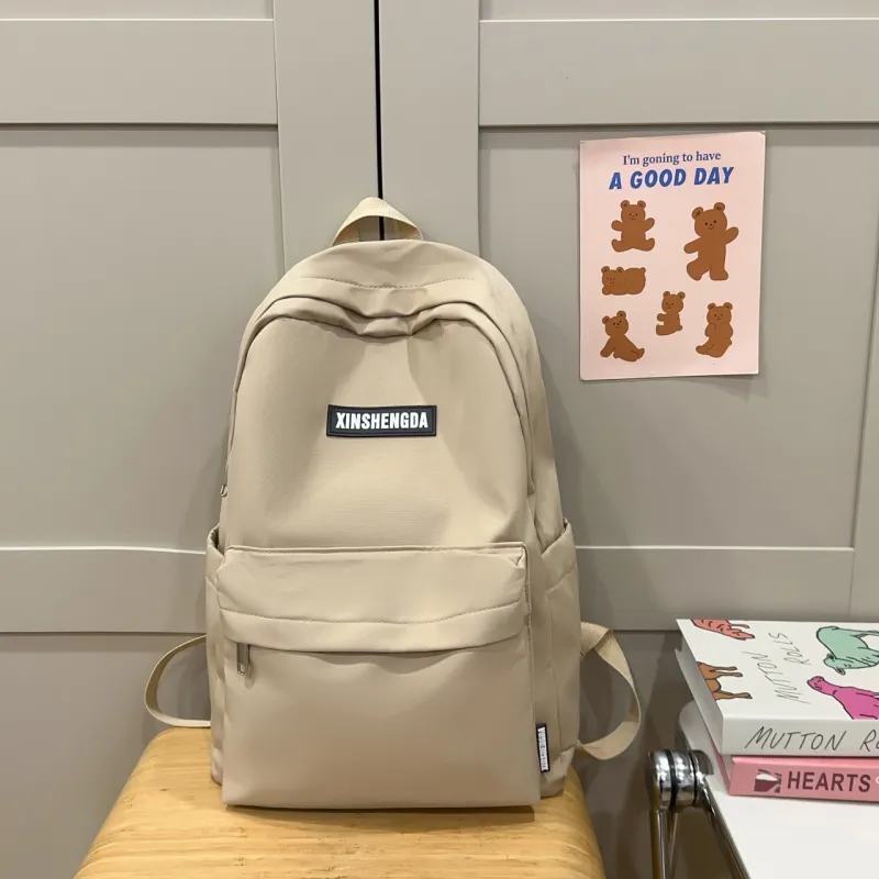 AIBAG Nylon Backpack Unisex White/Black/Red/Khaki/Blue-19