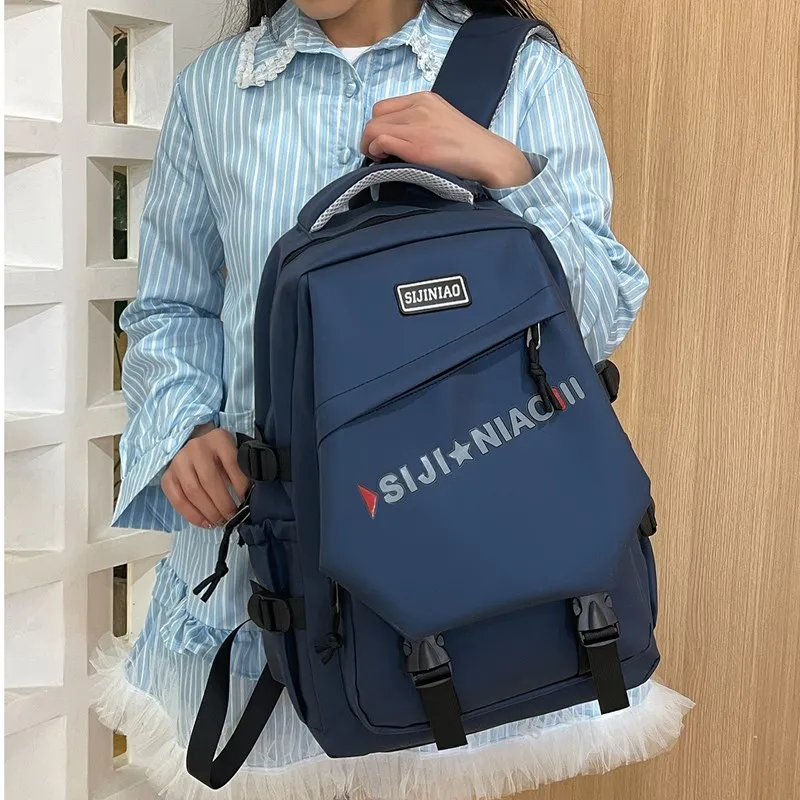 AIBAG Oxford Backpack Unisex Gray/Black/Red/Green/Blue/White-21