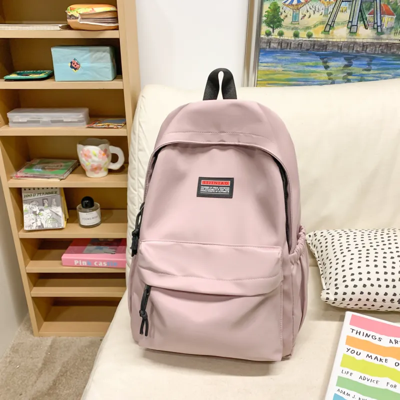 AIBAG Nylon Backpack Unisex Pink/Blue/Green/Black/Gray/White-5