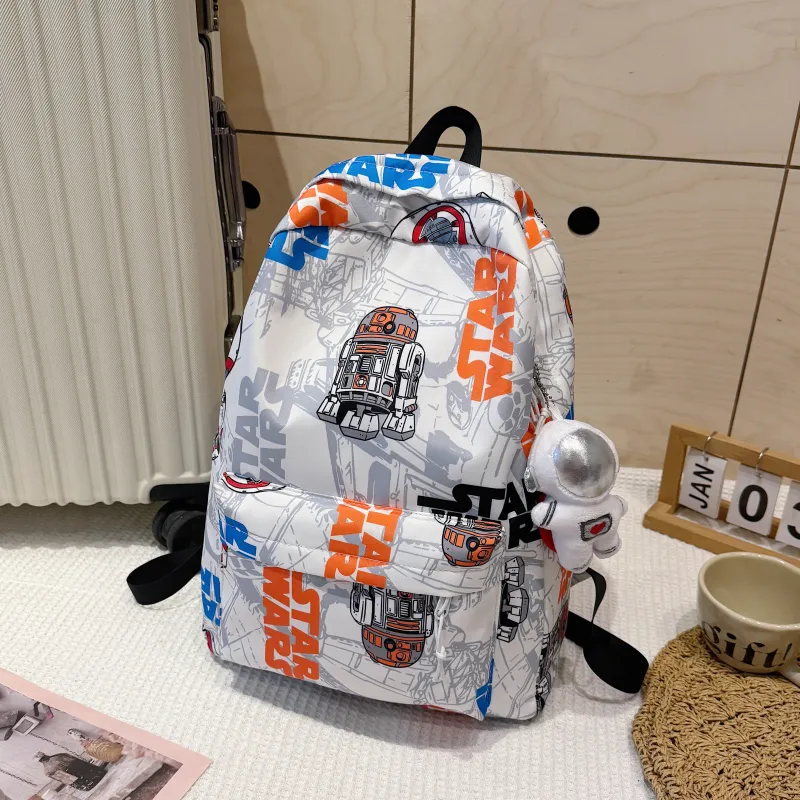 AIBAG Oxford Backpack Unisex Black/Orange/Green-8