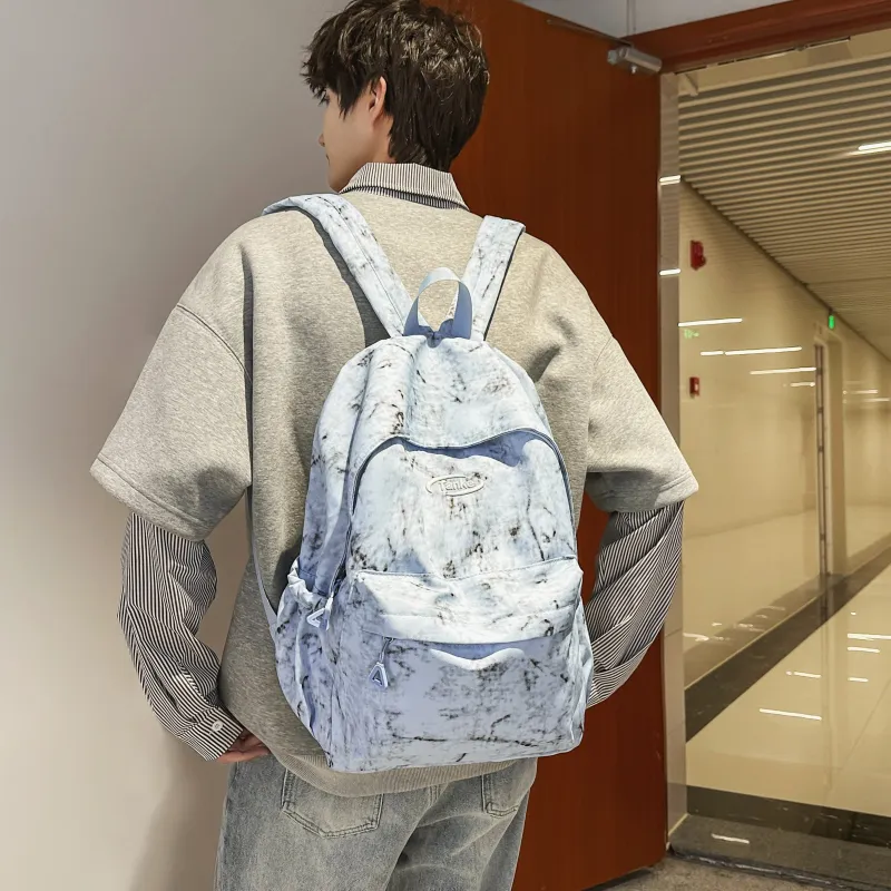 AIBAG Nylon Backpack Unisex Blue/Red/Black/White-6