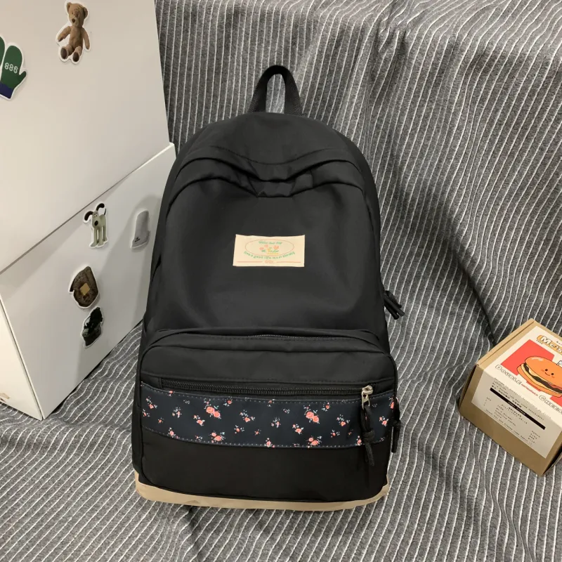 AIBAG Nylon Backpack Women's Black/Pink/Yellow/Green/Blue-6