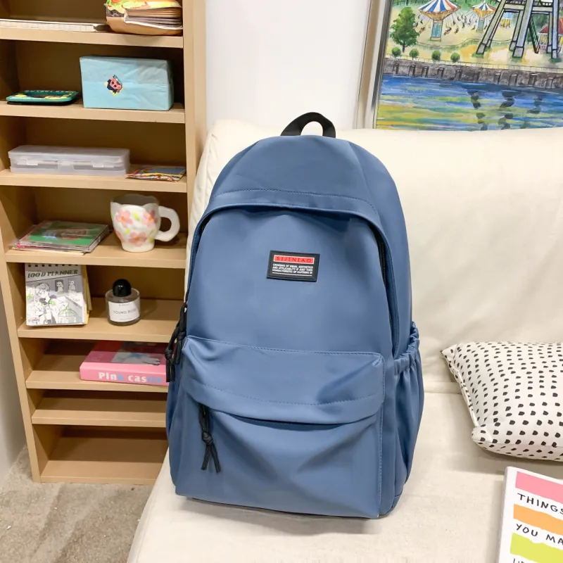 AIBAG Nylon Backpack Unisex Pink/Blue/Green/Black/Gray/White-10