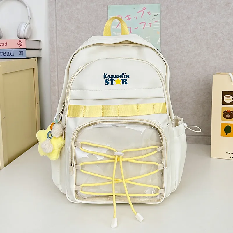 AIBAG Nylon Backpack Unisex Blue/Yellow/Black/White-22