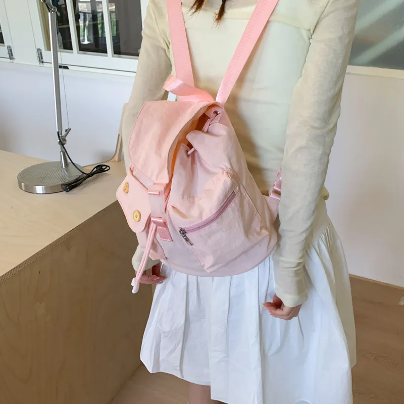 AIBAG Nylon Backpack Regular Women's Pink/Blue/Green/Yellow/Black-5