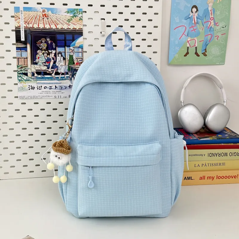 AIBAG Nylon Backpack Unisex White/Black/Pink/Green/Blue-25