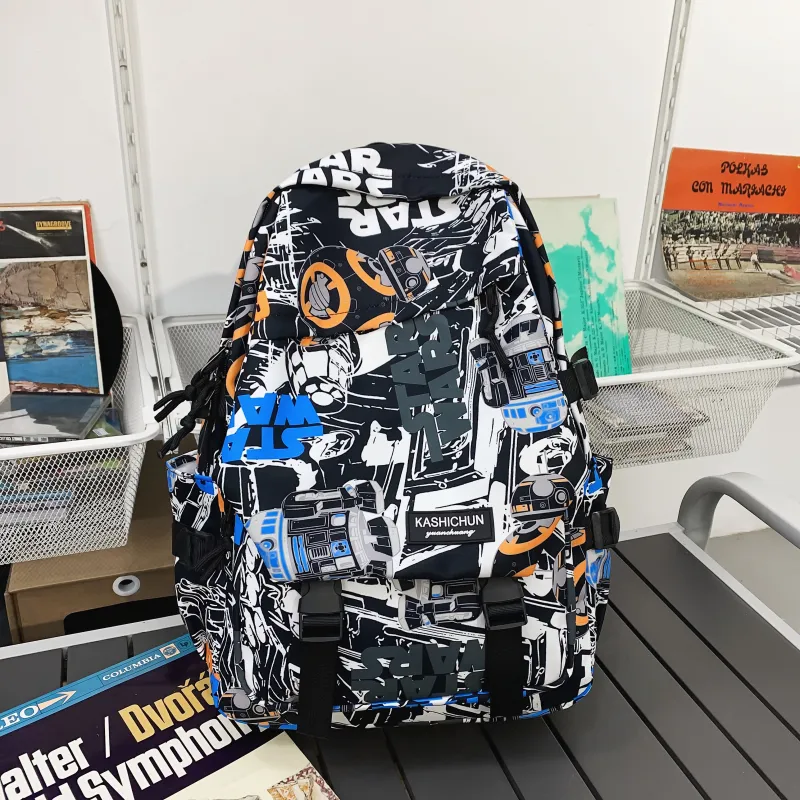 AIBAG Nylon Backpack Unisex White Orange/White Blue/White Gray/Black Blue/Black Gray-17