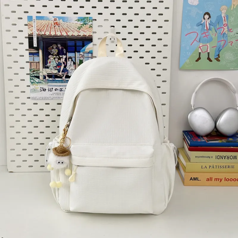 AIBAG Nylon Backpack Unisex White/Black/Pink/Green/Blue-1