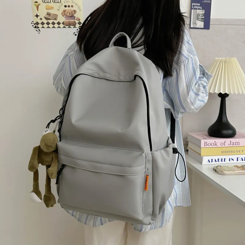 AIBAG Nylon Backpack Unisex White/Gray/Black/Red-8