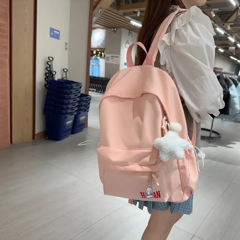 AIBAG Nylon Backpack Unisex Purple/Blue/Pink/Red/Black/White-10