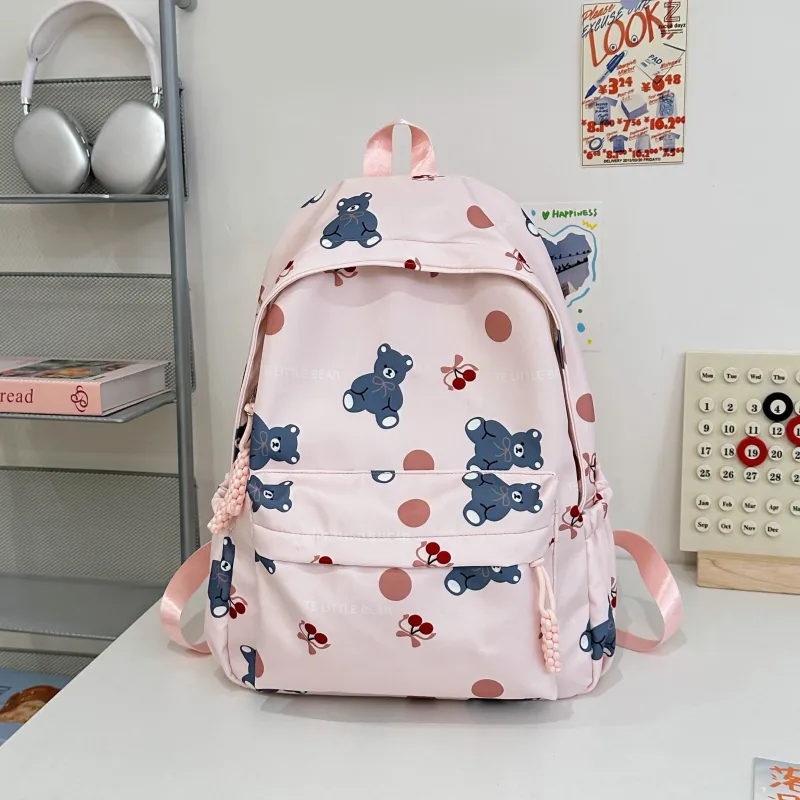 AIBAG Nylon Backpack Unisex White/Black/Green/Blue/Pink-26