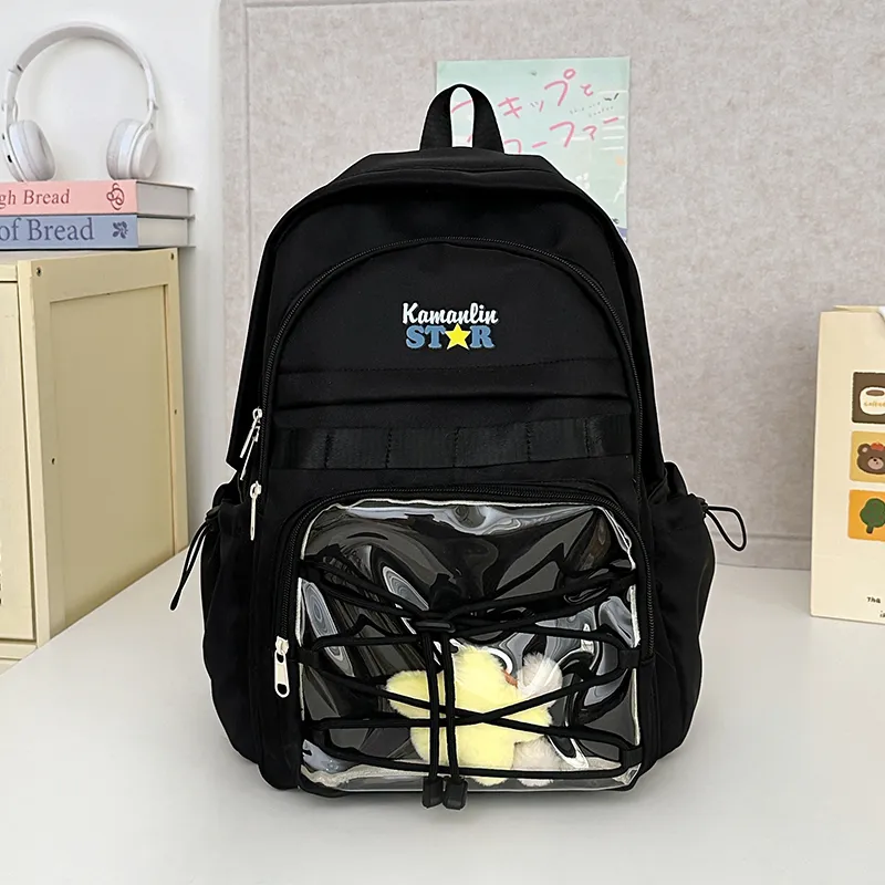 AIBAG Nylon Backpack Unisex Blue/Yellow/Black/White-15