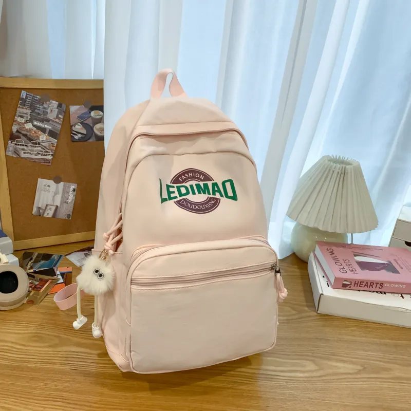 AIBAG Nylon Backpack Unisex Black/Pink/Yellow/Khaki/Blue-8