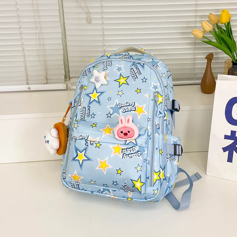 AIBAG Nylon Backpack Unisex White/black/pink/purple/blue-25