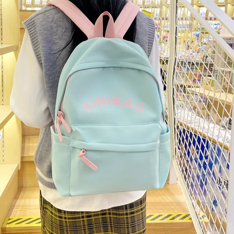 AIBAG Nylon Backpack Unisex Yellow/Blue-9