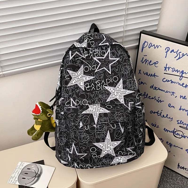AIBAG Nylon Backpack Unisex Black Gray/Black Green/Black Blue/Black Yellow/White/Khaki-6