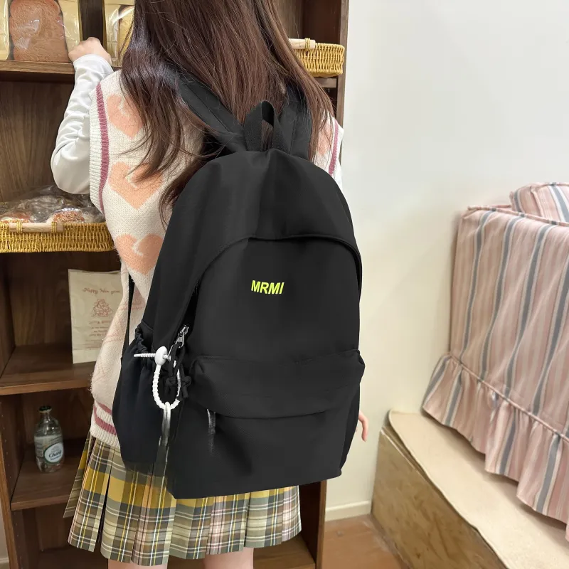 AIBAG Nylon Backpack Unisex White/Black-10