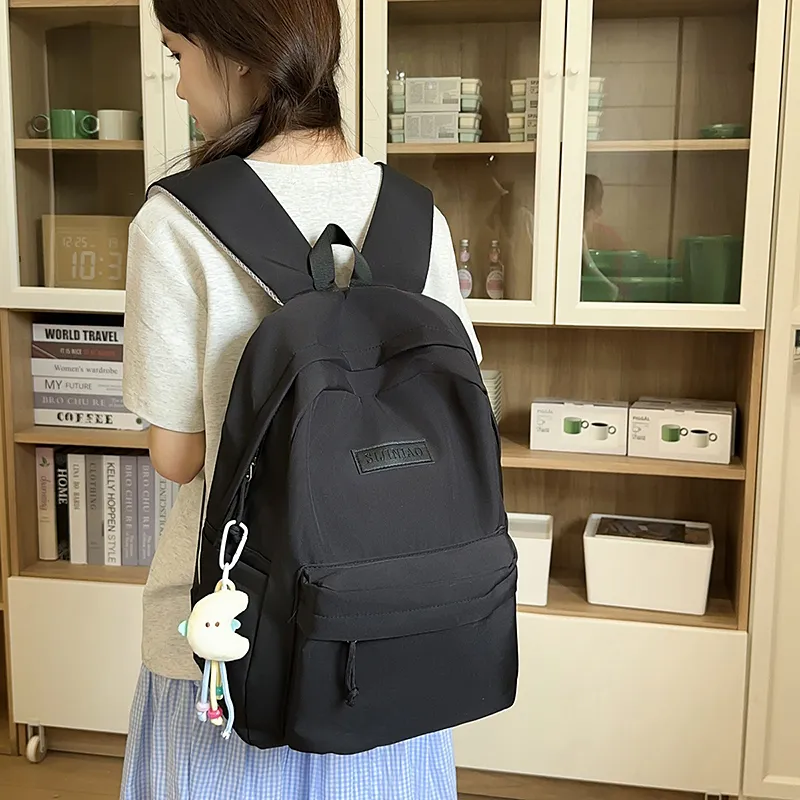 AIBAG Nylon Backpack Unisex Ecru/Green/Purple/Blue/Black-32