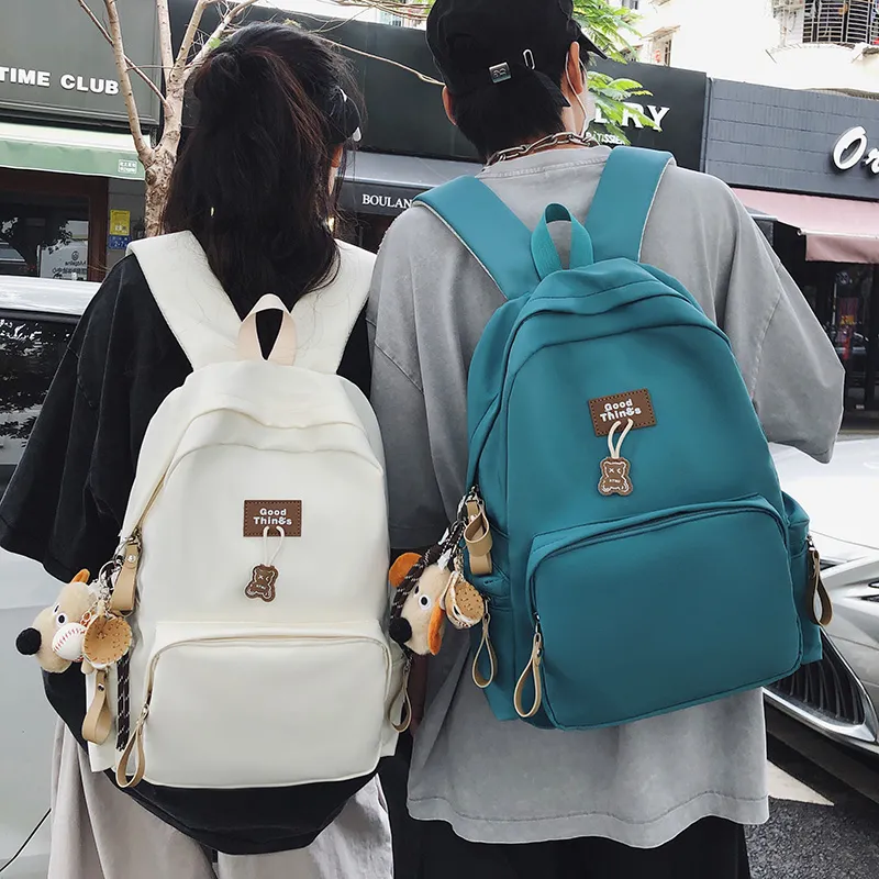 AIBAG Nylon Backpack Unisex White/Black/Khaki/Blue-23