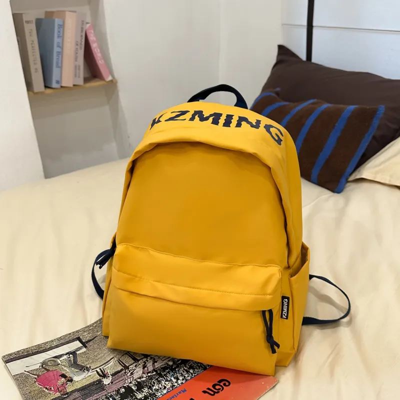 AIBAG Nylon Backpack Unisex Black/Red/Yellow/Navy Blue-12