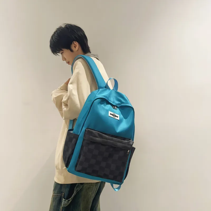 AIBAG Nylon Backpack Unisex Black/Pink/Purple/Dark Blue/Navy Blue-19