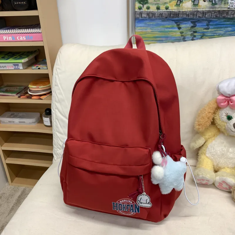 AIBAG Nylon Backpack Unisex Purple/Blue/Pink/Red/Black/White-12