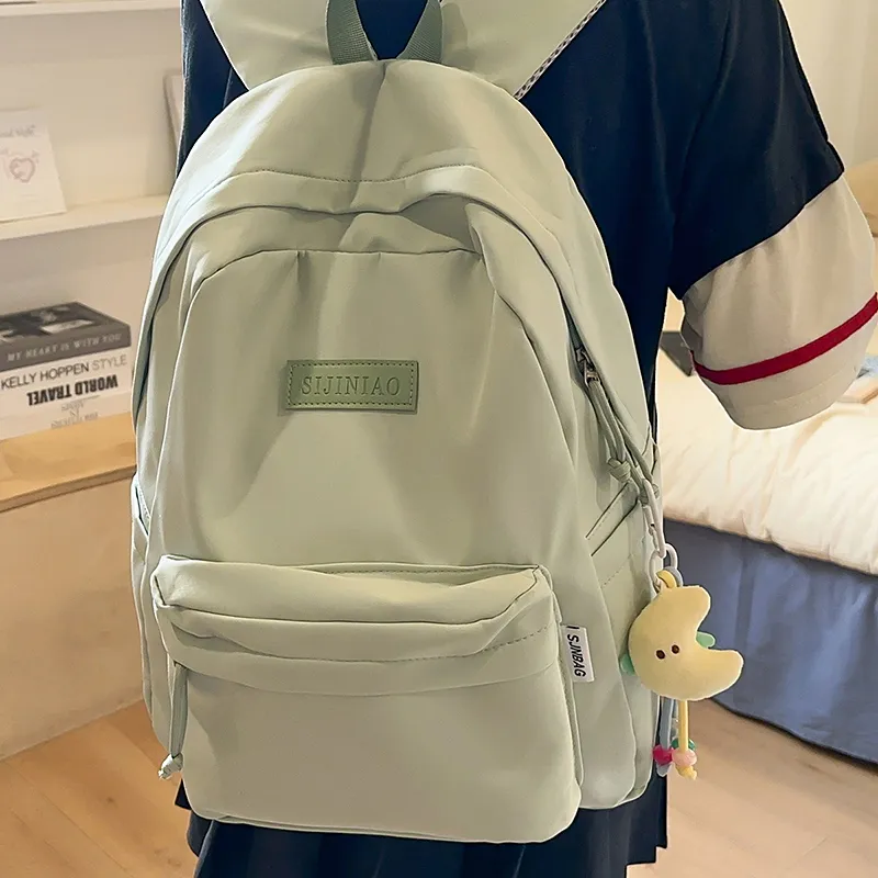 AIBAG Nylon Backpack Unisex Ecru/Green/Purple/Blue/Black-10