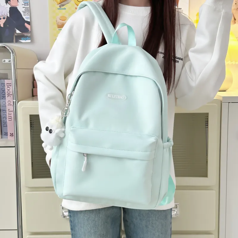 AIBAG Nylon Backpack Unisex White/Black/Yellow/Green/Blue-23